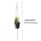 Vintage Macrame Hanging Baskets Cotton Handmade Flowerpot Net Plant Hanger Holder Hanging Flowerpot Basket Pots Holder