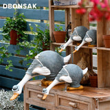 Cute Duck Ornaments Resin Artificial Family Duck Sculpture Animal Statue Garden Rockery Pool Pond Decoration Landscape Crafts