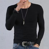 4 Pieces: Men'S Dry Moisture Wiry Sweat Sports Performance Long Sleeve round Neck T-Shirt