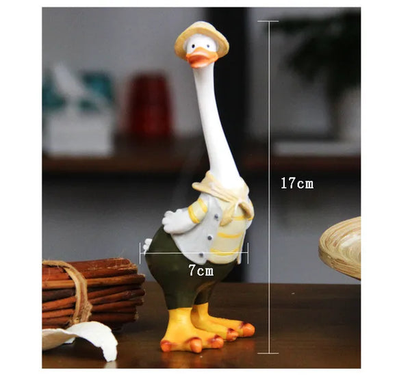 Kawaii Home Decoration Gifts Duck Crafts Ducking Ornaments Rural Style Artificial Daddy Duck Baby Duck Resin Crafts Home Decor