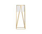 50Cm Gold Metal Plant Stand with White Flower Pot Holder Corner Shelving Rack Indoor Display