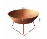 Fire Pit Cast Iron Rustic 70Cm