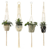 Vintage Macrame Hanging Baskets Cotton Handmade Flowerpot Net Plant Hanger Holder Hanging Flowerpot Basket Pots Holder