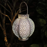 Waterproof Solar Lamp Retro Hollow Lantern Light Outdoor Hanging Landscape Lighting Wrought Iron Garden Decorative Lanterns