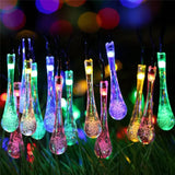 Water Droplets Solar String Lights Led Waterproof Outdoor Decoration Garland Fariy Lights Christmas Wedding Party Garden