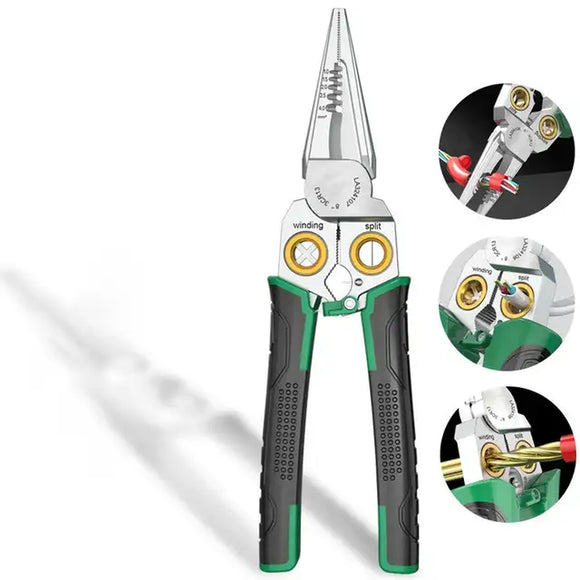 8-In-1 Stainless Steel Electrician Scissors Multifunction Manually Shears Groove Cutting Wire and Thin Steel Plate Hand Tools