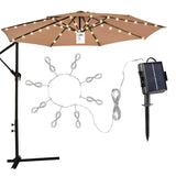 Solar LED Offset Hanging Market Patio Umbrella for Backyard, Poolside, Lawn and Garden W/Easy Tilt Adjustment, Polyester