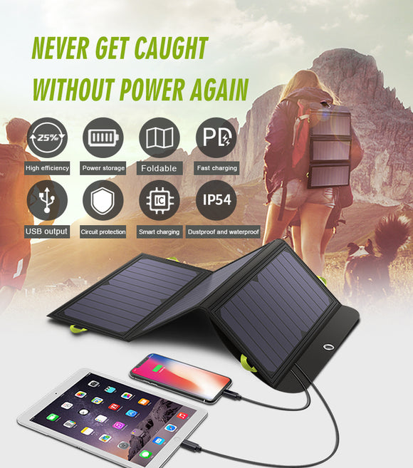 Solar Panel 5V 21W Built-In 10000Mah Battery Portable Solar Charger Waterproof Solar Battery for Mobile Phone Outdoor