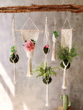 Vintage Macrame Hanging Baskets Cotton Handmade Flowerpot Net Plant Hanger Holder Hanging Flowerpot Basket Pots Holder