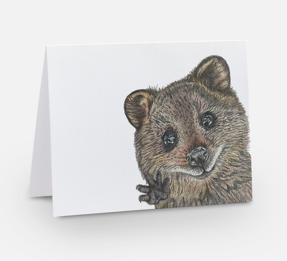 Blank Quokka greeting card by Samara Dixon