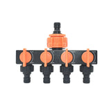 Drip Irrigation 4-Way Garden Tap Water Splitter Water Pipe 4 way Splitter Irrigation Valve Quick Connector  Female 1/2 "3/4" 1"