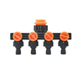 Drip Irrigation 4-Way Garden Tap Water Splitter Water Pipe 4 way Splitter Irrigation Valve Quick Connector  Female 1/2 "3/4" 1"