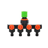 Drip Irrigation 4-Way Garden Tap Water Splitter Water Pipe 4 way Splitter Irrigation Valve Quick Connector  Female 1/2 "3/4" 1"