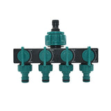 Drip Irrigation 4-Way Garden Tap Water Splitter Water Pipe 4 way Splitter Irrigation Valve Quick Connector  Female 1/2 "3/4" 1"