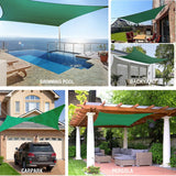 Dark Green Waterproof Sun Shade Sail Square Rectangle Triangle Garden Terrace Canopy Pool Shade Camp Hiking Yard Awning