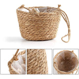 Woven Straw Hanging Planter