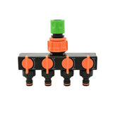 Drip Irrigation 4-Way Garden Tap Water Splitter Water Pipe 4 way Splitter Irrigation Valve Quick Connector  Female 1/2 "3/4" 1"