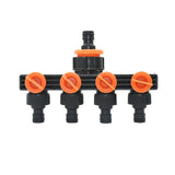 Drip Irrigation 4-Way Garden Tap Water Splitter Water Pipe 4 way Splitter Irrigation Valve Quick Connector  Female 1/2 "3/4" 1"