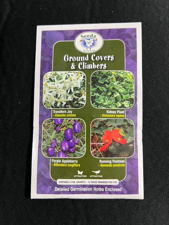 Ground covers & Climbers - travellers joy, Kidney Plant, Purple Appleberry, Running Postman.