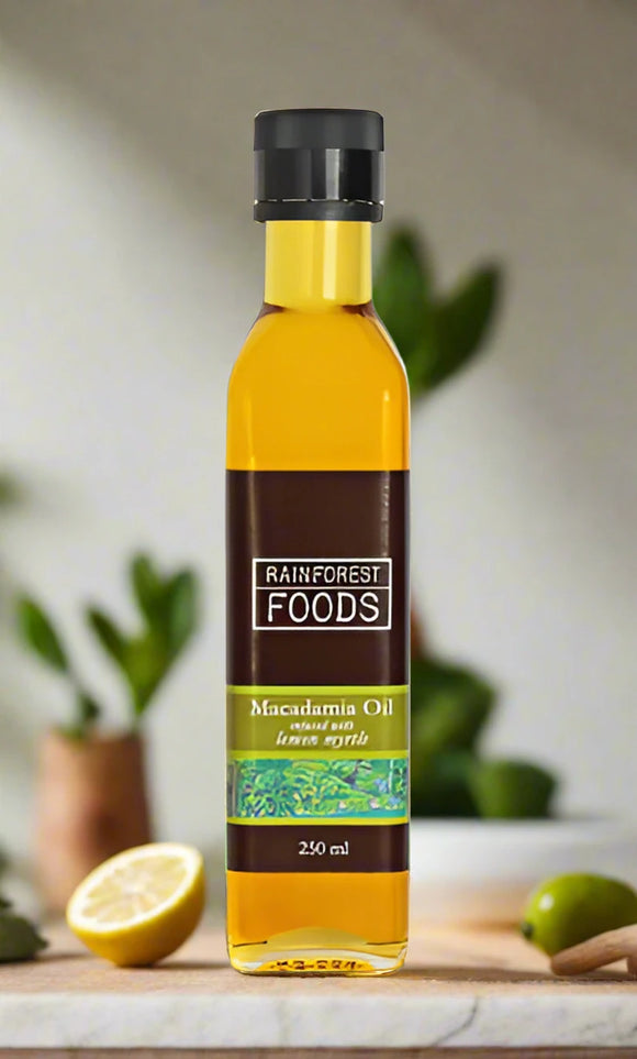 RAINFOREST FOODS - Macadamia Oil - Lemon Myrtle Infused 250g