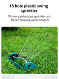 Automatic Watering System for Lawns and Agriculture - 15 Hole Swivel Nozzle Sprinkler with 120° Rotation for Maximum Coverage