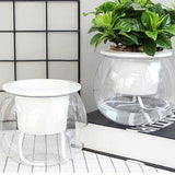 Lazy Flower Pot Automatic Water-Absorbing Flowerpot Transparent Plastic Self Watering Planter Plants Nursery Pods Flower Pot FU