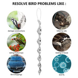 12-60pcs 30cm Scare Birds Repelling Wind Spiral Rotating Rod