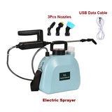 5L,8L Gardens Electric Sprayer 7.4V 2000mAh Battery Sprayer & 3Pcs Nozzles Shoulder Automatic Atomization Watering Flowers Tools