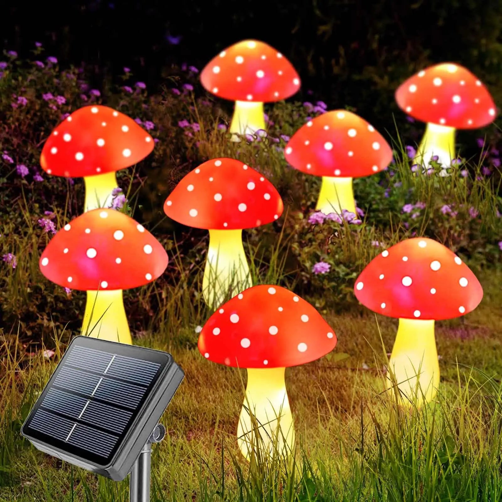 12pcs LED Solar Mushroom Light The Native Shop