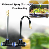 50pcs Free Shipping Free Bending Mist Nozzle Universal Spray Nozzle Straight Push Lock Joint Garden Humidification Sprayer