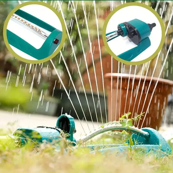 Automatic Watering System for Lawns and Agriculture - 15 Hole Swivel Nozzle Sprinkler with 120° Rotation for Maximum Coverage