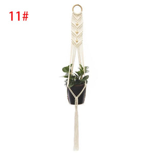 Vertical Garden Plant Hanging Rope Macrame Hanger Flower Net Pot Baskets Wall Handmade Cotton Rope for Home New Year Decoration