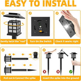 2/4/6/8/10/12Pcs Solar LED Pathway Lights Outdoor