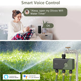 Diivoo WiFi Garden Watering Timers 1/2/3 Zone Drip Irrigation Indoor/Outdoor Programmable Controller Automatic Valve Alexa Voice