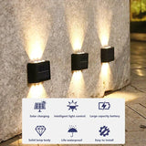 LED Solar Wall Lamp Solar Powered LED Light Outdoor Waterproof Up and Down Luminous Lighting for Garden Fence Decor Solar Light