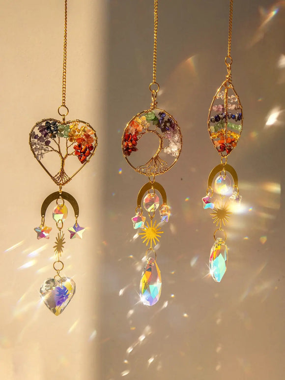 Tree Of Life Crystal Pendant Hanging Sun Catcher Crystal Suncatcher  Hanging Prisma Sun Catcher Car Ornaments Art Garden Decors