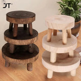 Wooden Plant Stand Flower Pot Base Holder Stool Indoor Outdoor Garden Succulent Pots Tray Flower Display Plant Stand Shelf