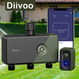 Diivoo WiFi Garden Watering Timers 1/2/3 Zone Drip Irrigation Indoor/Outdoor Programmable Controller Automatic Valve Alexa Voice