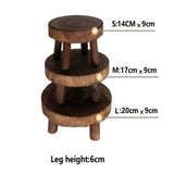 Wooden Plant Stand Flower Pot Base Holder Stool Indoor Outdoor Garden Succulent Pots Tray Flower Display Plant Stand Shelf