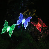 Solar Powered Garden Light LED Butterfly Dragonfly Bird Shape Landscape Light Outdoor Waterproof Decorative Light For Lawn Patio