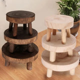 Wooden Plant Stand Flower Pot Base Holder Stool Indoor Outdoor Garden Succulent Pots Tray Flower Display Plant Stand Shelf