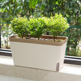 Double Layer Self Watering Plant Pot Durable Indoor Flower Planter Box Modern Stylish Indoor for Flowers