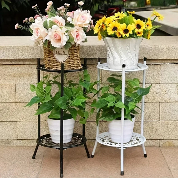 2-Tiered Tall Plant Stand Metal