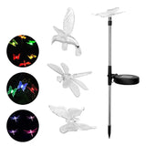 Solar Powered Garden Light LED Butterfly Dragonfly Bird Shape Landscape Light Outdoor Waterproof Decorative Light For Lawn Patio