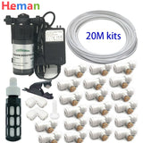 DIY Quiet Misting Cooling System Kits with DC24V Quiet Water Pump Fog Nozzle Sprayer for Patio, Garden,Greenhouse, Backyard