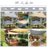 Dark Green Waterproof Sun Shade Sail Square Rectangle Triangle Garden Terrace Canopy Pool Shade Camp Hiking Yard Awning