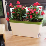 Double Layer Self Watering Plant Pot Durable Indoor Flower Planter Box Modern Stylish Indoor for Flowers