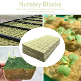 50pcs 25x25x25mm Stonewool Hydroponic Grow Media Cubes Plant Cubes Soilless Substrate Seeded Rock Wool Plug Seedling Block