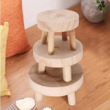 Wooden Plant Stand Flower Pot Base Holder Stool Indoor Outdoor Garden Succulent Pots Tray Flower Display Plant Stand Shelf