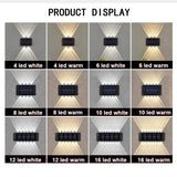 LED Solar Wall Lamp Solar Powered LED Light Outdoor Waterproof Up and Down Luminous Lighting for Garden Fence Decor Solar Light